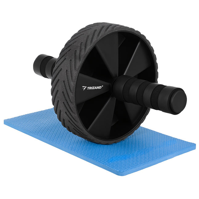Posilovací kolečko na břicho s protiskluzovými rukojeťmi a podložkou pod kolena, 28 cm