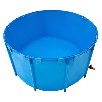 Above-Ground Fish Pond Tank, 818 Gal, PVC, Drain Valve