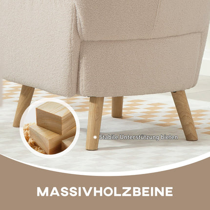 Designové křeslo, plyšový potah, pěnový sedák, béžová