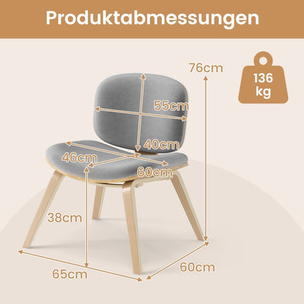 Designové křeslo s opěradlem a čalouněným sedákem – světle šedá