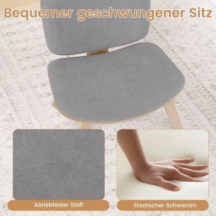 Designové křeslo s opěradlem a čalouněným sedákem – světle šedá