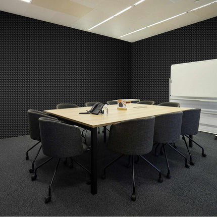 Acoustic Foam Panels, 36 Pack, 12 x 12 x 2 in, Pyramid, Black