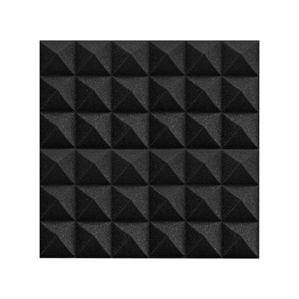 Acoustic Foam Panels, 36 Pack, 12 x 12 x 2 in, Pyramid, Black