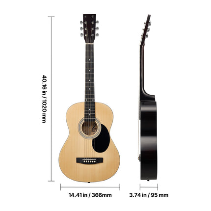 Acoustic Guitar, 39-Inch Dreadnought, Spruce Top, Gig Bag