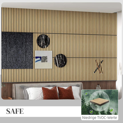Akustické nástěnné panely v dubu 3D - 4 ks, 60x60 cm