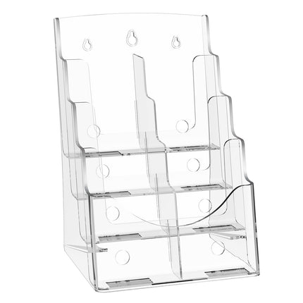 Acrylic Brochure Holder 8.5x11, 4-Tier Wall Or Countertop Divider