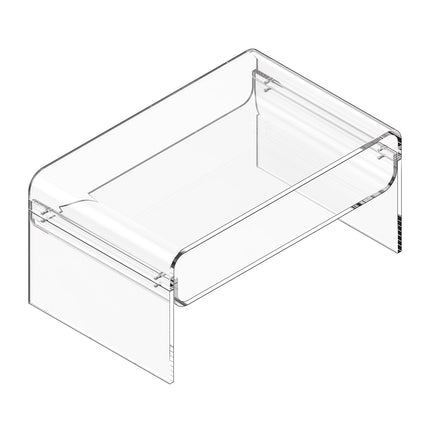 Acrylic Coffee Table, 2-Tier Clear Storage Shelf 80cm