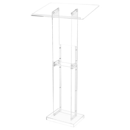 Acrylic Lectern Podium Stand, 1265 mm, Storage Shelf