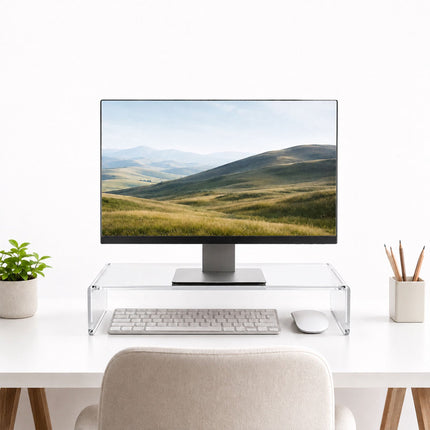 Acrylic Monitor Riser – Ergonomic Stand, 50 x 20 x 10 cm
