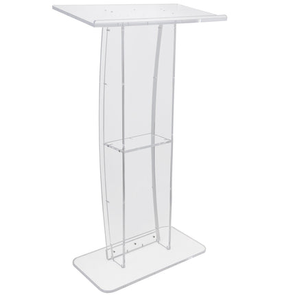 Acrylic Podium Stand, Clear 47 In with Reading Top Shelf