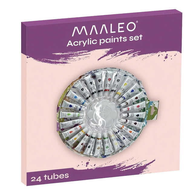Akrylové barvy 12ml - sada 24 ks Maaleo 24725