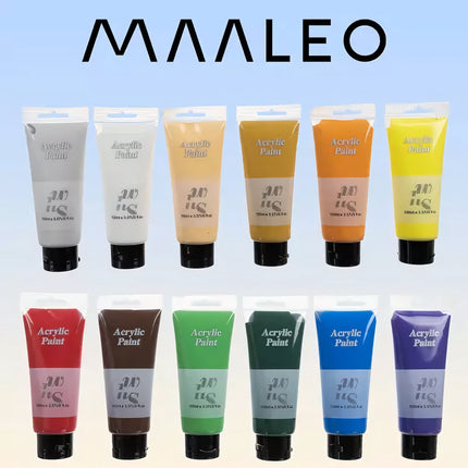 Akrylové barvy 12 ks 100ml Maaleo 20424