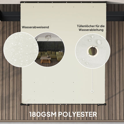 Garden pavilion with water-repellent canopy, 2.5x3m, cream