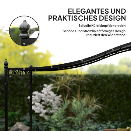 Tmavě šedý zahradní pavilon pergola, voděodolný, 2.5x3x2.5 m