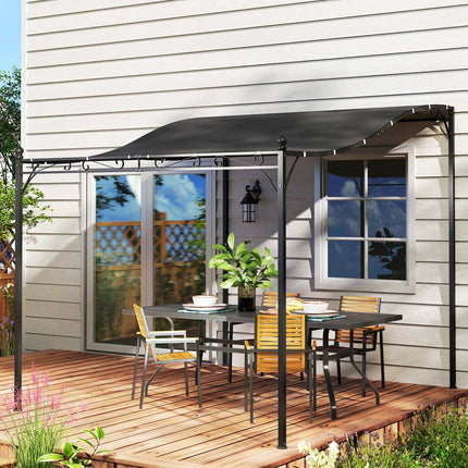 Tmavě šedý zahradní pavilon pergola, voděodolný, 2.5x3x2.5 m