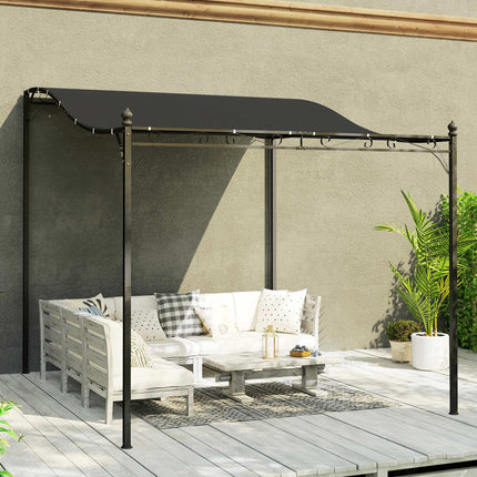 Tmavě šedý zahradní pavilon pergola, voděodolný, 2.5x3x2.5 m