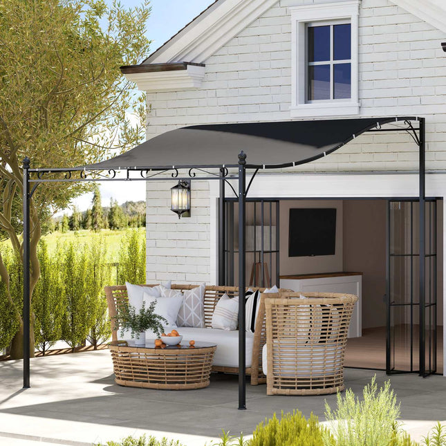 Tmavě šedý zahradní pavilon pergola, voděodolný, 2.5x3x2.5 m