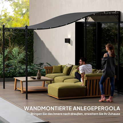 Tmavě šedý zahradní pavilon pergola, voděodolný, 2.5x3x2.5 m