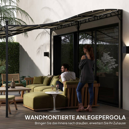 Samostatně stojící zahradní pergola s voduodpudivou střechou, 3x5 m krémově bílá