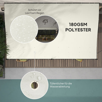 Samostatně stojící zahradní pergola s voduodpudivou střechou, 3x5 m krémově bílá