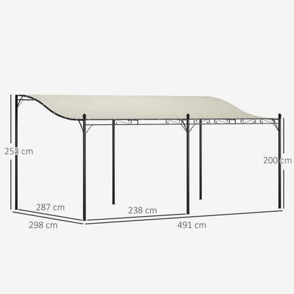 Samostatně stojící zahradní pergola s voduodpudivou střechou, 3x5 m krémově bílá