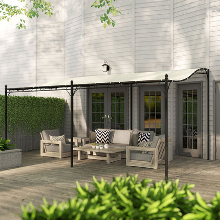 Samostatně stojící zahradní pergola s voduodpudivou střechou, 3x5 m krémově bílá