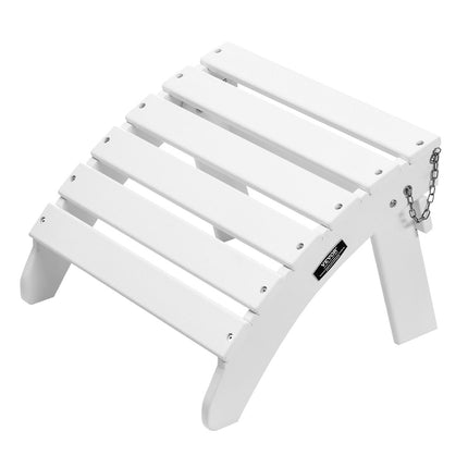 Adirondack Folding Ottoman, HDPE Footrest, White