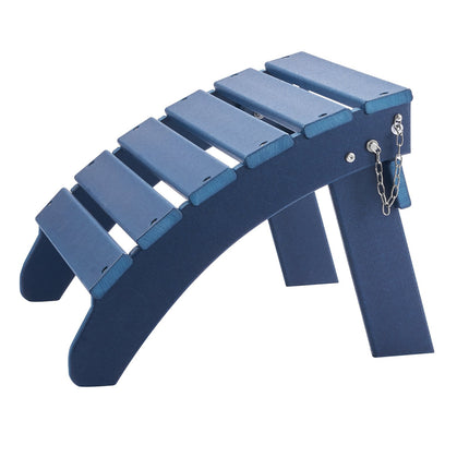 Adirondack Folding Ottoman, HDPE Weather-Resistant, Blue
