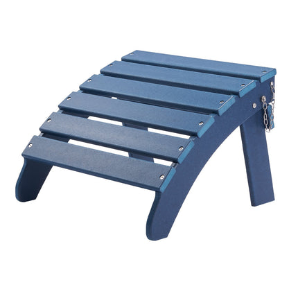 Adirondack Folding Ottomans, Set of 2, HDPE, Blue
