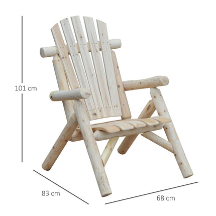 Dřevěné zahradní křeslo Adirondack - vysoké opěradlo s područkami, smrk