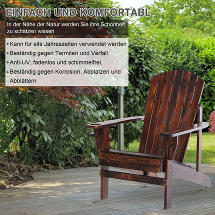 Zahradní křeslo Adirondack, masivní dřevo, s držákem nápojů