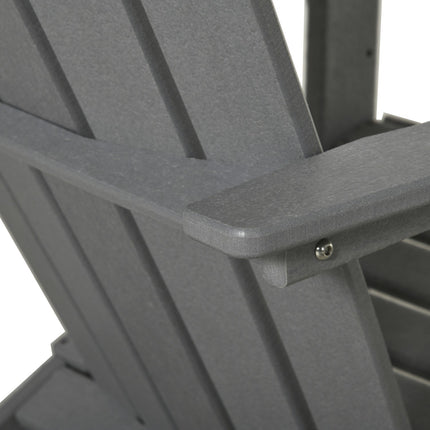 Zahradní křeslo Adirondack z plastu s držákem nápojů, šedá