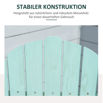 Zahradní křeslo Adirondack z borovice s podnožkou, zelená