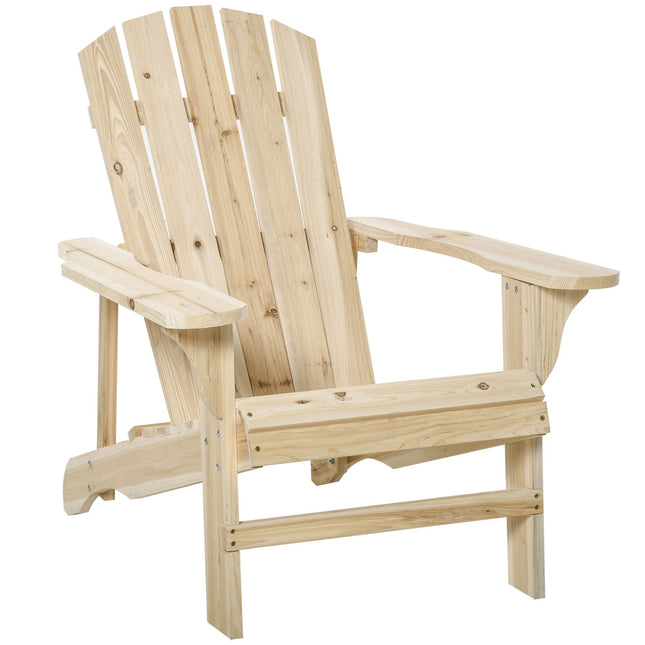Dřevěné křeslo Adirondack, venkovní, vysoké opěradlo, područky