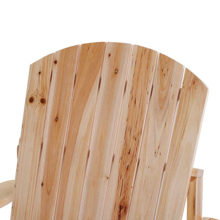 Adirondack Garden Chair, Wood, Cup Holder - Natural Finish