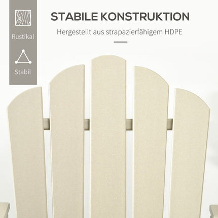 Sada křesel Adirondack s odkládacím stolkem a podnožkou, HDPE písková