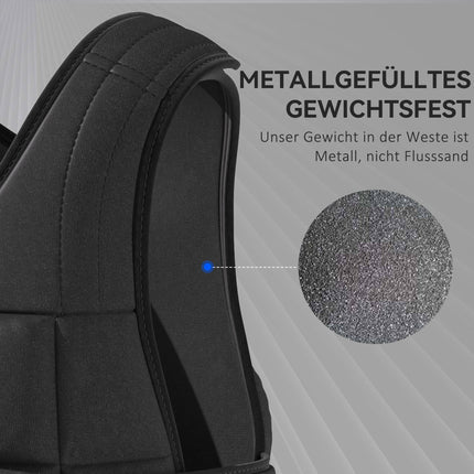 Adjustable 20 KG Weight Vest, Removable Weights, Black