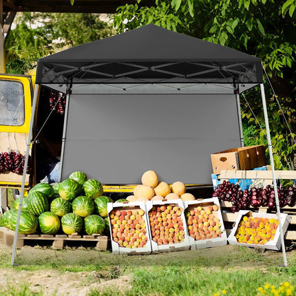 Nastavitelný nůžkový altán 2x2m s boční stěnou, černá