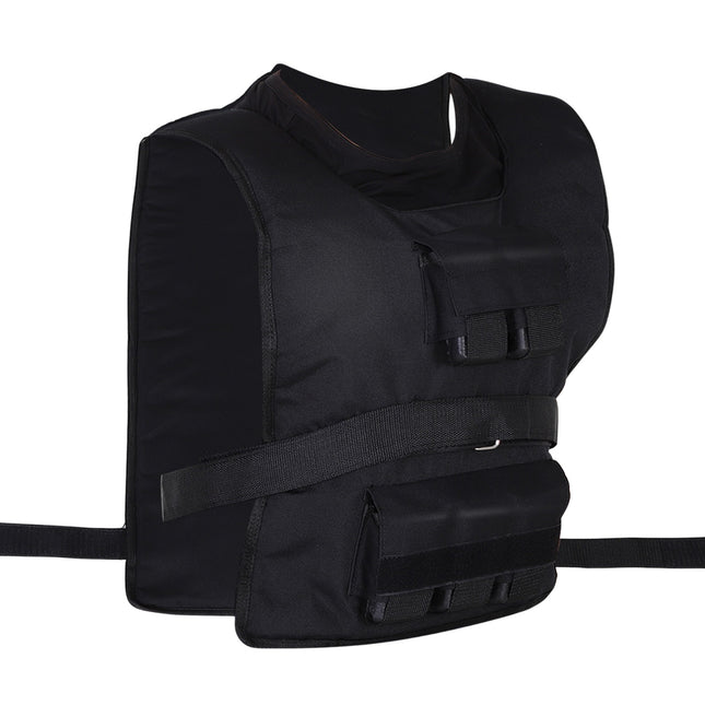 Nastavitelná zátěžová vesta 30 kg pro silový trénink, černá