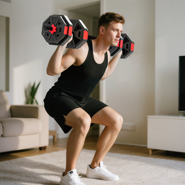 Adjustable 4-in-1 Dumbbell Set, 15 KG for Home Workouts