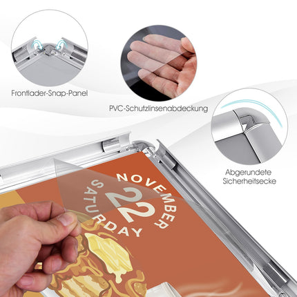 Adjustable A4 Sign Stand Set, Rotating Display, Silver