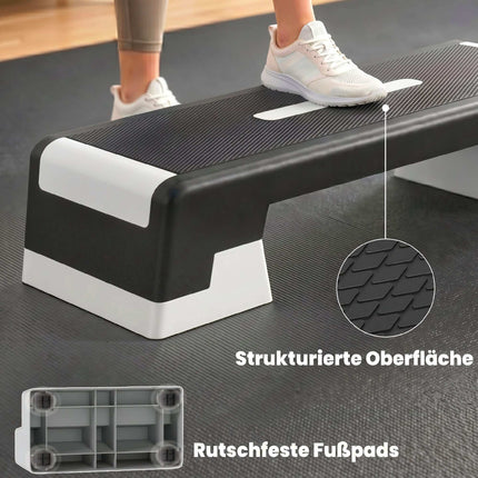Nastavitelná aerobní step platforma, protiskluzová, 3 výšky 15-25 cm