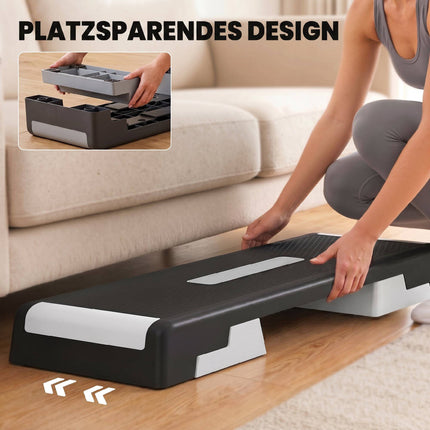 Nastavitelná aerobní step platforma, protiskluzová, 3 výšky 15-25 cm