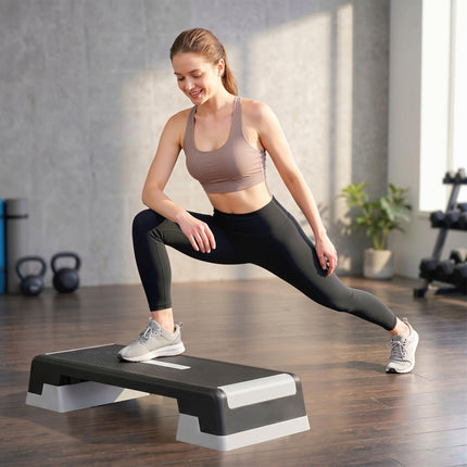 Nastavitelná aerobní step platforma, protiskluzová, 3 výšky 15-25 cm