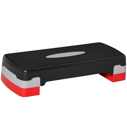 Nastavitelný aerobní stepper - 2 úrovně, 10/20 cm, černá/šedá/červená