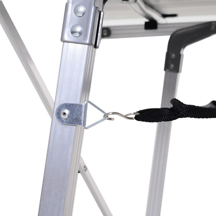 Verstellbarer Aluminium-Klapptisch mit Tragetasche, 120x69 cm