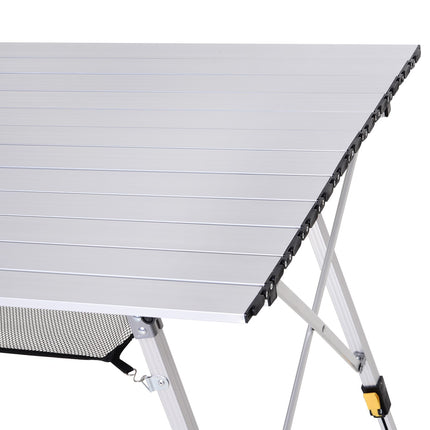 Verstellbarer Aluminium-Klapptisch mit Tragetasche, 120x69 cm