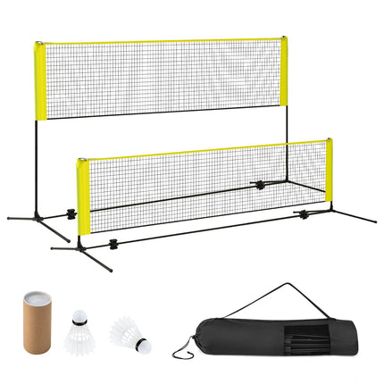 Sada nastavitelné badmintonové sítě se stojanem, košíčky, taškou
