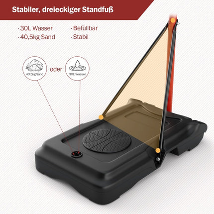 Adjustable Basketball Hoop, 158-218 cm, Indoor/Outdoor