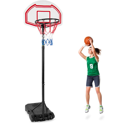Adjustable Basketball Hoop, Portable Fillable Base, 2 Nets